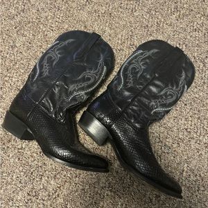 Jb Dillon black python boots 12ee